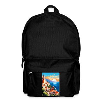 Amalfi Italy Vintage Travel Poster WPA Souvenir - Backpack - black - Front