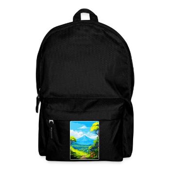 La Réunion Nationalpark Frankreich Reiseplakat WPA - Rucksack - Schwarz - Vorne