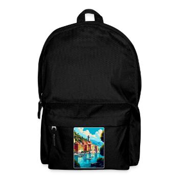 Portofino Italie Affiche de voyage vintage Souvenir WPA - Sac à dos - noir - Devant
