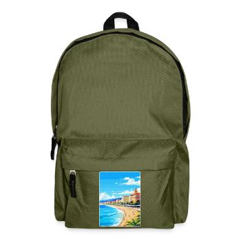 Nice France Vintage Travel Poster WPA Art Souvenir - Backpack - olive green - Front