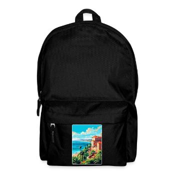 Côte d azur Frankreich Vintage Reiseplakat Souvenir - Rucksack - Schwarz - Vorne