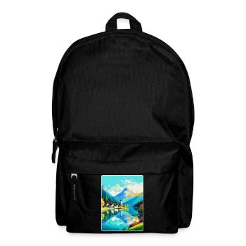 Wolfgangsee Autriche Affiche de voyage vintage souvenir - Sac à dos - noir - Devant