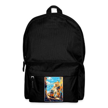 Lisbon Portugal Vintage Travel Poster Souvenir WPA - Backpack - black - Front