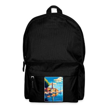 Umag Kroatien Vintage Reiseplakat WPA Souvenir - Rucksack - Schwarz - Vorne