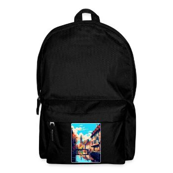Strasbourg France Vintage Travel Poster Souvenir - Backpack - black - Front