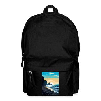 Affiche de voyage vintage Islande de plage de sable noir WPA - Sac à dos - noir - Devant