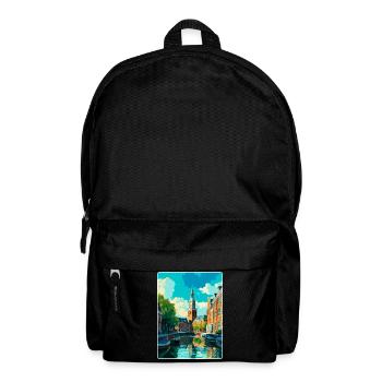 Groningue Pays-Bas Affiche de voyage vintage WPA - Sac à dos - noir - Devant