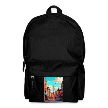 Brussels Belgium Vintage Travel Poster Souvenir - Backpack - black - Front