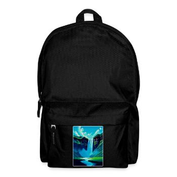 Skogafoss Iceland Vintage Travel Poster Souvenir - Backpack - black - Front