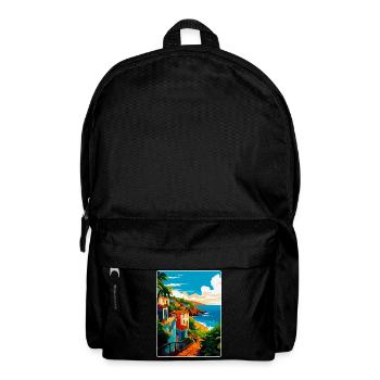 São Miguel Portugal Affiche de voyage vintage souvenir - Sac à dos - noir - Devant