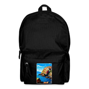 Cinque Terre Italy Vintage Travel Poster Souvenir - Backpack - black - Front