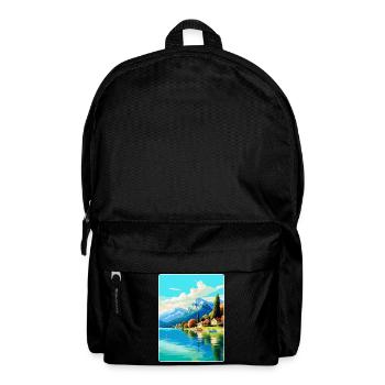 Lac d’Annecy France Affiche de voyage vintage souvenir - Sac à dos - noir - Devant