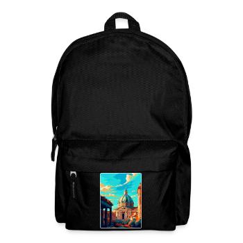 Rome Italy Vintage Travel Poster Souvenir Postcard - Backpack - black - Front