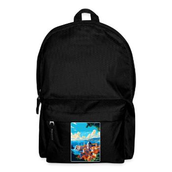 Dubrovnik Croatia Vintage Travel Poster Souvenir - Backpack - black - Front