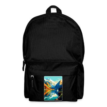 The Fjords Norway Vintage Travel Poster Souvenir - Backpack - black - Front