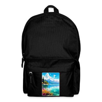Lac d’Annecy France Affiche de voyage vintage souvenir - Sac à dos - noir - Devant