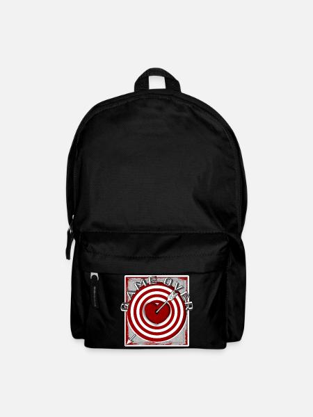 Zielscheibe mit Pfeil im Herz Game over - Karte - Rucksack - Schwarz
