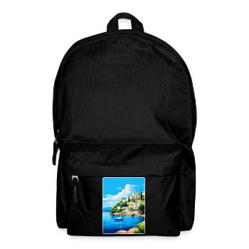 Porto Heli Griechenland Vintage Reiseplakat Souvenir - Rucksack - Schwarz - Vorne