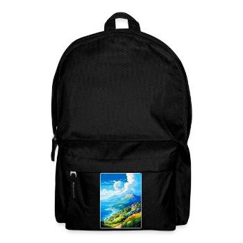 Mont Pélion Grèce Affiche de voyage vintage souvenir - Sac à dos - noir - Devant