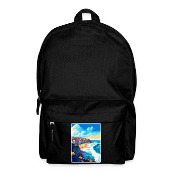 Nazaré Portugal Affiche de voyage vintage Souvenir WPA - Sac à dos - noir - Devant