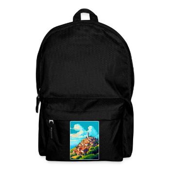 Motovun Kroatien Vintage Reiseplakat Souvenir WPA - Rucksack - Schwarz - Vorne
