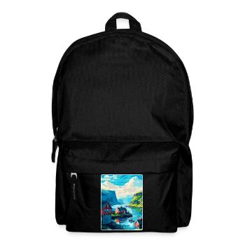 Iles Féroé Danemark Affiche de voyage vintage WPA Art - Sac à dos - noir - Devant