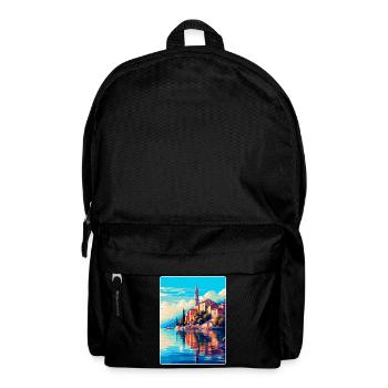 Lovran Kroatien Vintage Reiseplakat Souvenir WPA - Rucksack - Schwarz - Vorne