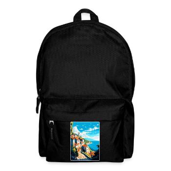 Ston Kroatien Vintage Reiseposter WPA Souvenir - Rucksack - Schwarz - Vorne