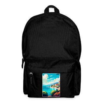 Vis Island Croatia Vintage Travel Poster Souvenir - Backpack - black - Front