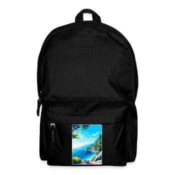 Brela Kroatien Vintage Reiseposter WPA Souvenir - Rucksack - Schwarz - Vorne