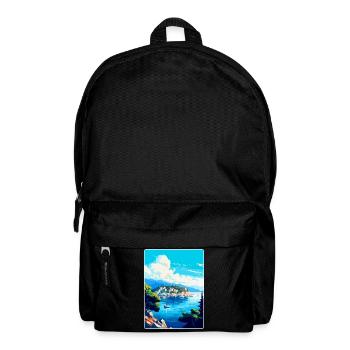 Vis Island Croatia Vintage Travel Poster Souvenir - Backpack - black - Front