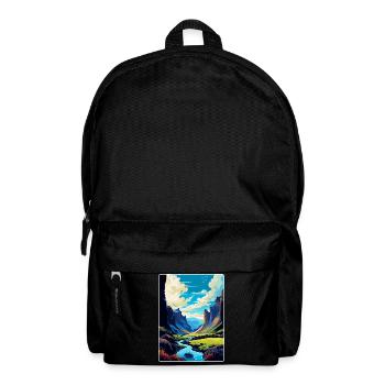 Thorsmork Iceland Vintage Travel Poster Souvenir - Backpack - black - Front