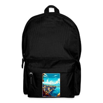 Genf Schweiz Vintage Reiseplakat Souvenir - Rucksack - Schwarz - Vorne