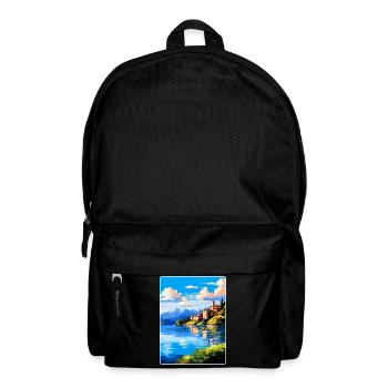 Lac d’Orta Italie Affiche de voyage vintage Souvenir WPA - Sac à dos - noir - Devant