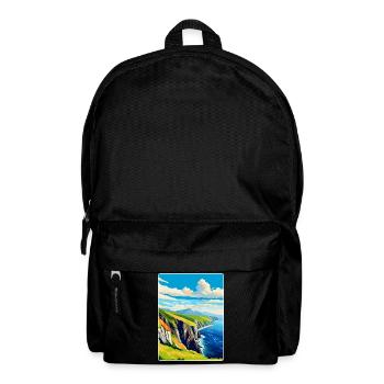 Slieve League Irlande Royaume-Uni Affiche de voyage vintage WPA - Sac à dos - noir - Devant