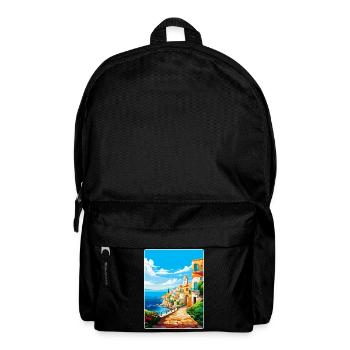 Heraklion Greece Vintage Travel Poster Souvenir - Backpack - black - Front