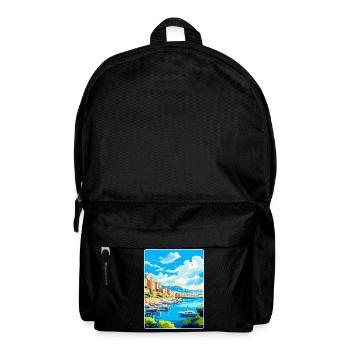Monaco French Riviera France Vintage Travel Poster - Backpack - black - Front