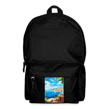 Croatie Vintage Voyage Poster Souvenir Souvenir - Sac à dos - noir - Devant