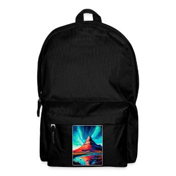 Kirkjufell Iceland Vintage Travel Poster Souvenir - Backpack - black - Front