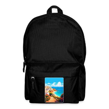 Albufeira Portugal Vintage Travel Poster Souvenir - Backpack - black - Front