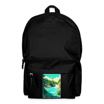 Krka Nationalpark Kroatien Vintage Reiseplakat - Rucksack - Schwarz - Vorne