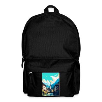 Chur Switzerland Vintage Travel Poster Souvenir - Backpack - black - Front