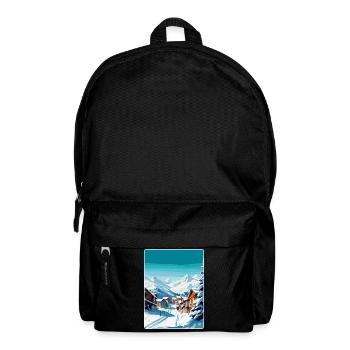 Val Thorens France Vintage Travel Poster Souvenir - Backpack - black - Front