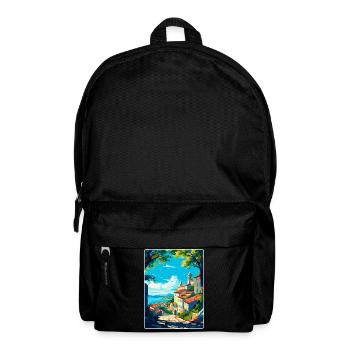 Viana Italie Affiche de voyage vintage WPA Art Souvenir - Sac à dos - noir - Devant