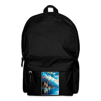 Montreux Schweiz Vintage Reiseplakat WPA Kunst - Rucksack - Schwarz - Vorne