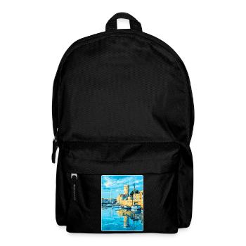 La Rochelle France Poster de voyage vintage souvenir - Sac à dos - noir - Devant