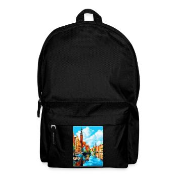 Danzig Polen Vintage Reiseposter WPA Souvenir - Rucksack - Schwarz - Vorne