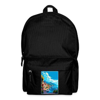 Samos Griechenland Vintage Reiseposter WPA Souvenir - Rucksack - Schwarz - Vorne