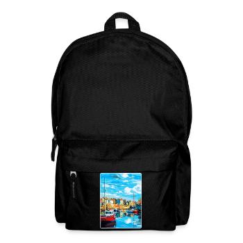 Newlyn Angleterre Royaume-Uni Affiche de voyage vintage souvenir - Sac à dos - noir - Devant