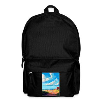 Beadnell Angleterre Royaume-Uni Affiche de voyage vintage souvenir - Sac à dos - noir - Devant